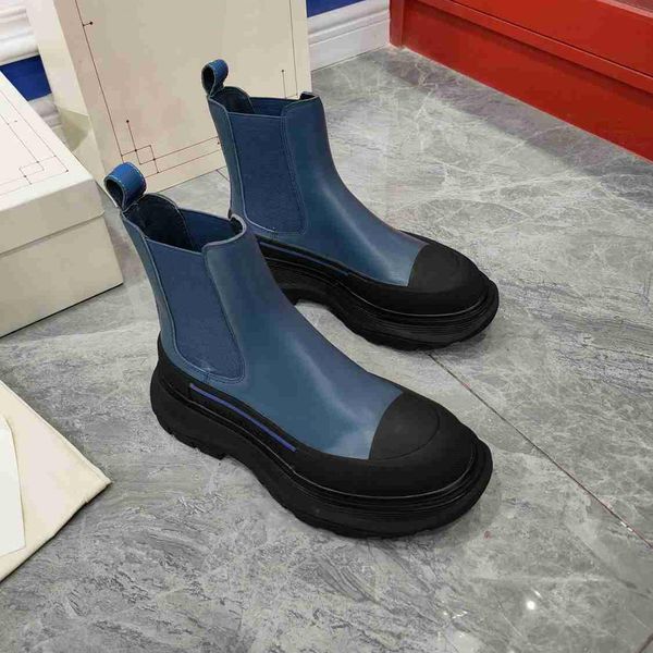 

famous designer women men ankle calfskin martin boots fashion boot man and woman flat bottom warm boot, Black