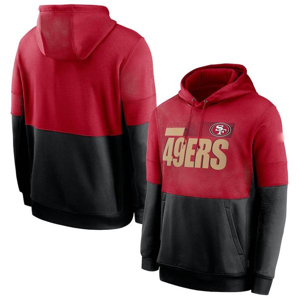 

men women youth san francisco 49ers hoodie sideline impact lockup performance pullover sideline nfl therma pullover hoodie, Blue;black