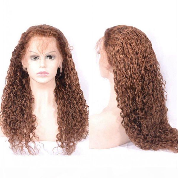 

130% density brazilian lace front wigs water wave glueless full lace human hair wigs 30# colored long lace wigs, Black;brown