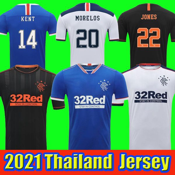 

2020 2021 glasgow rangers fc home third away soccer jerseys 20 21 defoe hagi morelos tavernier rangers football shirts men + kids kit, Black;yellow