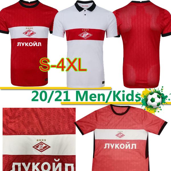 

fc spartak moscow soccer jerseys home red promes bakaev zobnin schürrle dzhikiya shirts away white men football uniforms 4xl 2020 2021, Black;yellow
