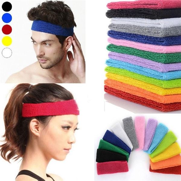 

sport cotton sweatband headband for men women yoga hairband gym stretch head bands sweatband strong elastic q sqclvr
