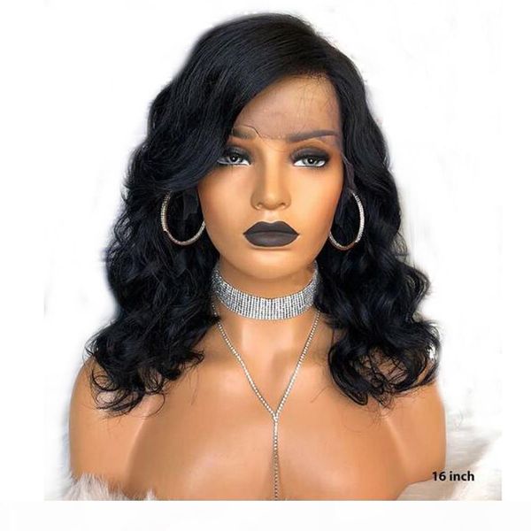 

body wave 360 lace frontal wig brazilian remy lace front human hair wigs with baby hair for women pre plucked bleached knots, Black;brown