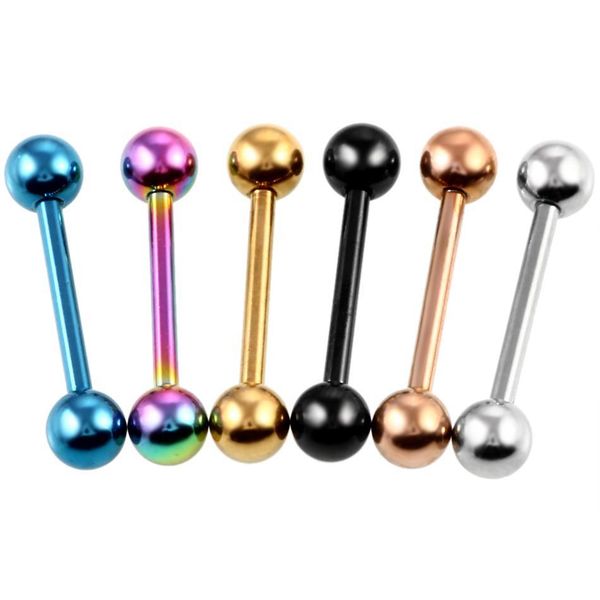 

1pc stainless steel tangue ring piercing lungua tongue barbell piercing nez nose ring oreille ear stud piercing body jewelry q sqcfup, Silver