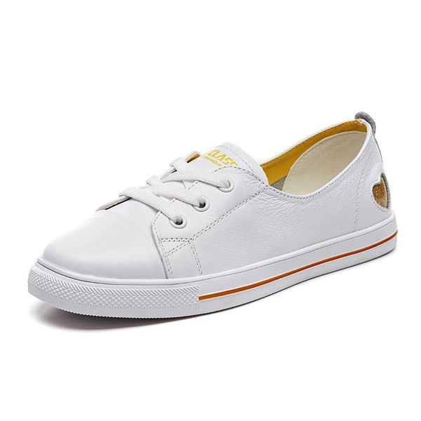 

100% genuine leather shoes women flats cow leather casual woman shoes ladies sneakers female footwear sweet comfortable n053 #l46i, Black