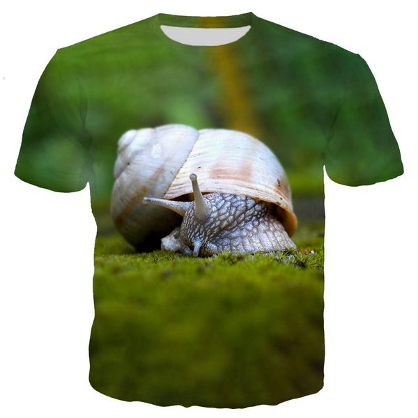 

new cool snail 3d print shirts aesthetic kawaii graphic men clothing