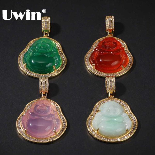 

uwin buddha pendant necklaces for women gold silver color colored gem necklace fashion jewelry new style drop shipping
