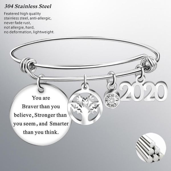 

new design fashion 2020 graduation gift school metal bracelet bangle student friendship bracelet gift adjustable delicate1, Golden;silver