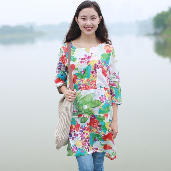 

zhipai хлопок и коноплей женской национальный летний стиля пуловеры pullovertop pullovernew пуловер шелк хлопок печать свободного случайная, White