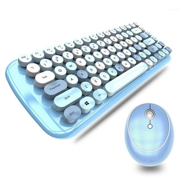 

cute mini portable wear-resistant 2.4g wireless keyboard mouse set for computers1