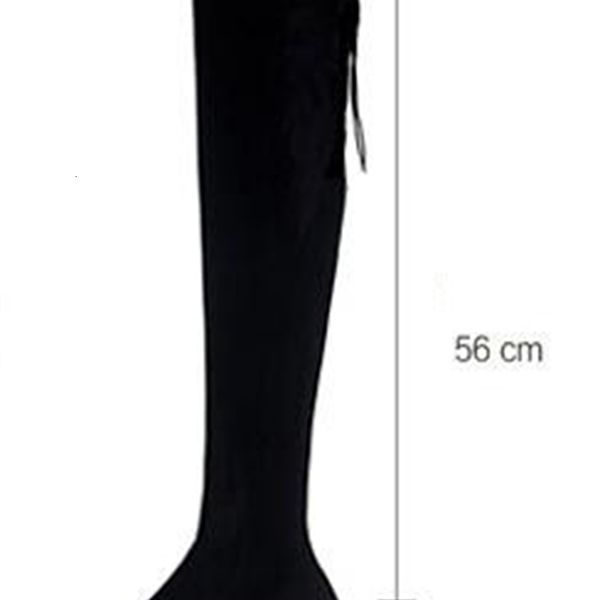 

new women 2021 on their knees high square heels winter warm shoes round-foot elastic woven womanhood long-size 34-40 boots fkjf, Black