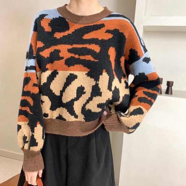 

myzyqg winter knitted sweater women contrast color pullovers fall korean knitwear streetwear clothes mz12431, White;black