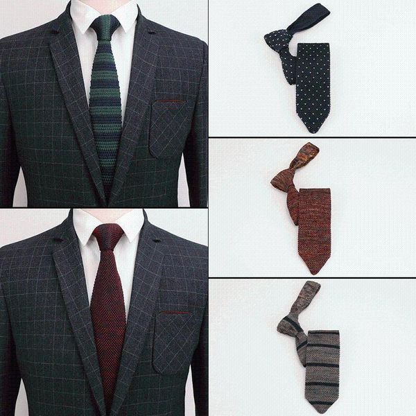 

2020 new 7cm knitted ties for mens suits neckties knitting neck ties for wedding party dress gravatas slim necktie1, Blue;purple