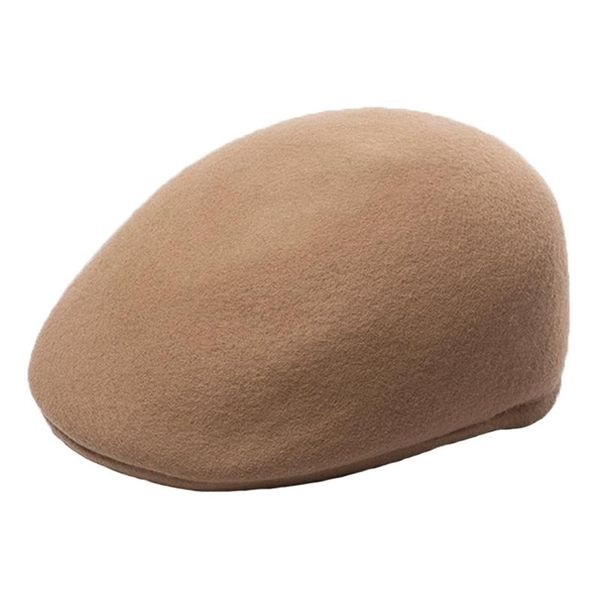 

berets doubchow womens mens casual autumn winter woolen caps with visor 2021 fashion simple solid color baret beanie hats, Blue;gray