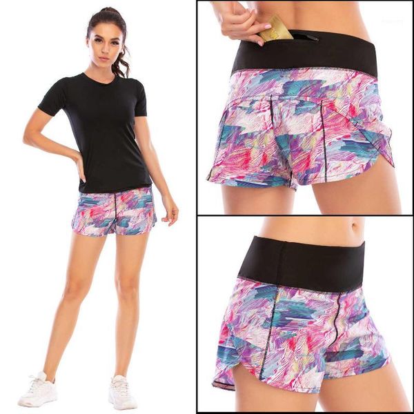 

running pants quick-drying fitness anti-exposure lining sports training zipper yoga shorts female australia force 120091, Black;blue