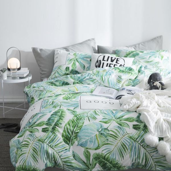 

600tc cotton bedding sets euro king size duvet quilts cover set bed set bedclothes bed double  single 2020 spring leaf