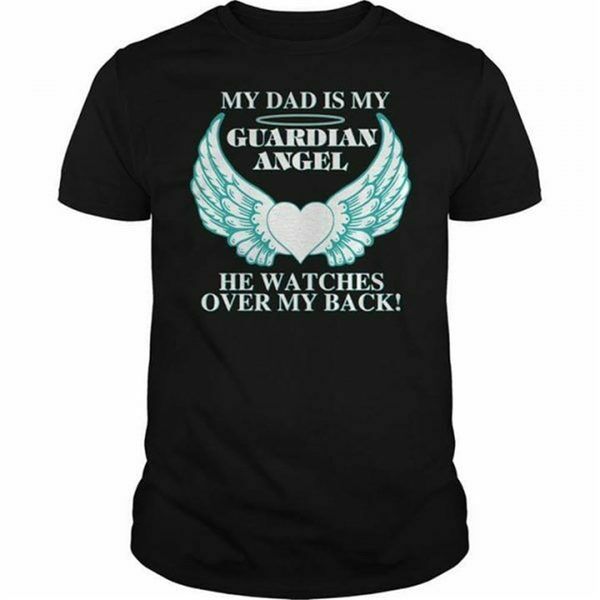

angel wings white heart my dad is my guardian angel he men t-shirt cotton s-3xl summer casual tee shirt sport hooded sweatshirt hoodie