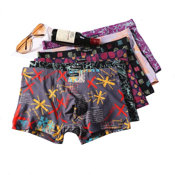 

4pcs/lot boxers for men breathable underpants comfortable mens panties shorts printing nderwear boxer male batch wholesale