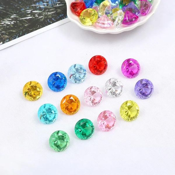 20mm Jóias de diamantes de diamante de tesouro pirata pirata acrílico gemas de enchimento brinquedos de enchimento de adereços favoritos decorações de casamento de confete