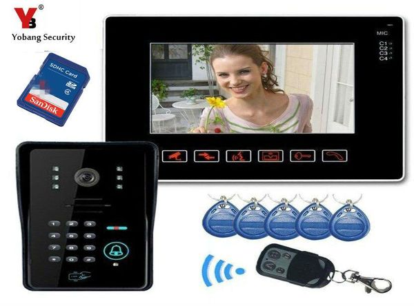

yobang security 9inch door monitor video intercom home door phone recorder system sd/tf card supported waterproof rifd camera