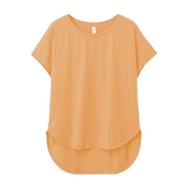 

100% cotton loose casual summer short sleeve female t shirt women asymmetric o-neck tee m30326 y200412, White