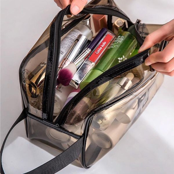 

m001 waterproof transparent make-up bags thickening translucent travel makeup bag hand wash gargle bag pvc cosmetic bags