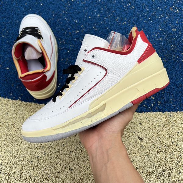 

jumpman 2 mens basketball shoes og white varsity red colorway shoelaces dj4375-106 sports trainers sneakers chaussures with box
