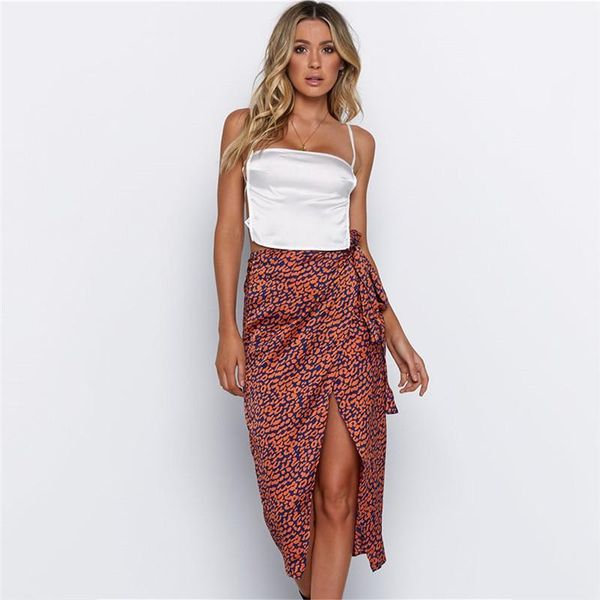 

leopard midi skirt women high waist evening party club split skirt elegant ladies dames kleding classic streetwear1, Black