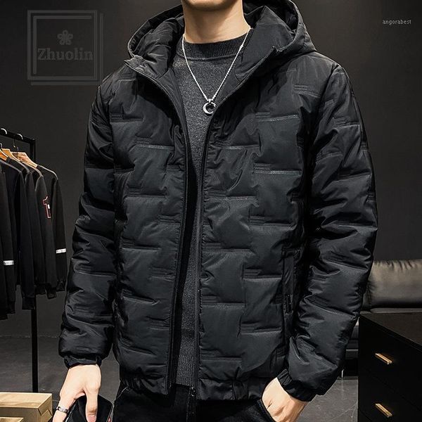 

zhuolin new fashion mens colorful winter jacket 2020 mens streetwear korean black cotton jacket1
