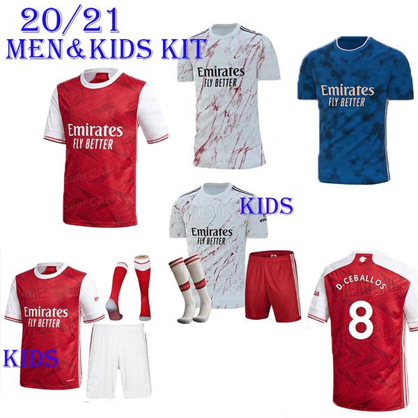 

тирни men малышей мальчиков комплект наборы с носками 20 21 футбол джерси ceballos henry футбол рубашка 2020 2021 david luiz майо-де-футовых, Black