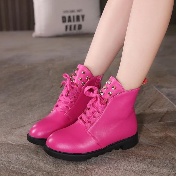 

boots fashion children' shoes autumn winter 2021 korean short girls, Black;grey