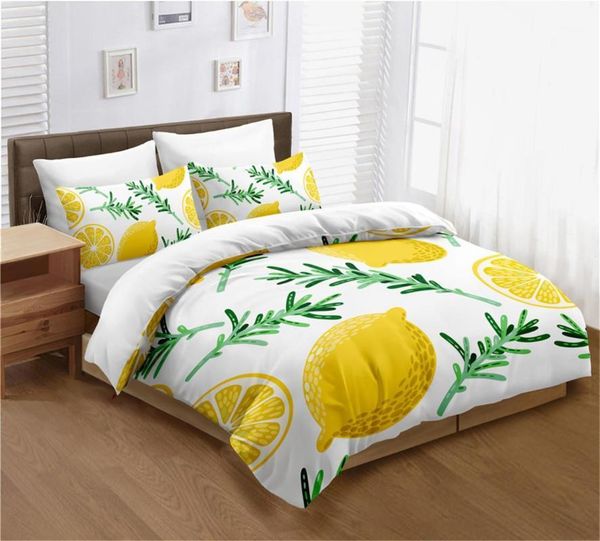 

bedding sets 3 pieces fruits pattern kids duvet cover set green grid king teens with 2 pillowcases1