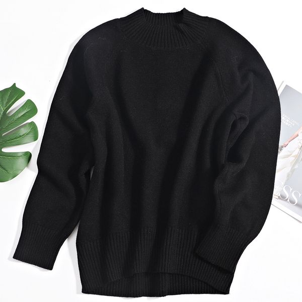 

2021 new woolen turtleneck sweaters autumn winter thick warm knitted pullover oversized jumper women cashmere sweater tq88, White;black