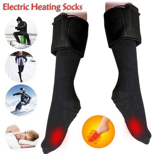 

sports socks sock calefactable heated warm foot warmers electric warming for hunting ice fishing boot calcetines, Black
