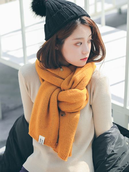 

vipembroidery корейского осень зима шерстяного шарфа для девочек с теплыми пка, Blue;gray