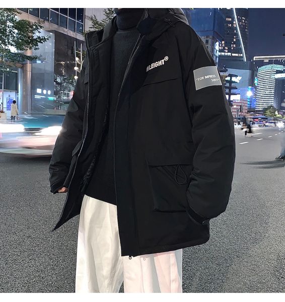 

2021 the new new letter printing fashionable men in hoodie bulk warm winter jackets windowless jacket 3yip, Black