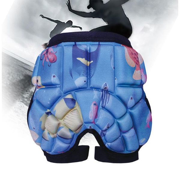

children boys girls skiing snowboarding hip protection eva pad cycling outdoor sports shorts roller and skating shorts, Black;gray