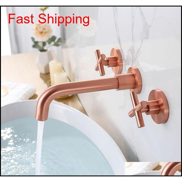 

double handles bathroom basin mixer matt black & brushed gold & rose & chrome solid brass bathroom qylqnj yh_pack