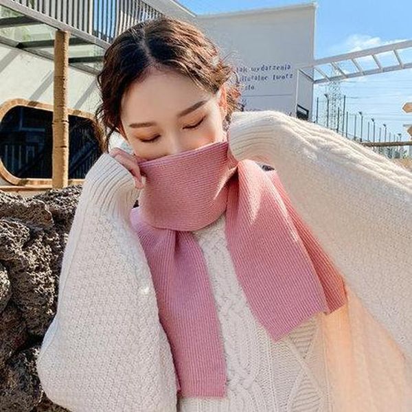 

cokk осень зима шарф женщины сплошной цвет теплый вязание шарф женщин пончо платок корейский дамы шарфы утолщенные фиолетовый подарков кпт j, Blue;gray