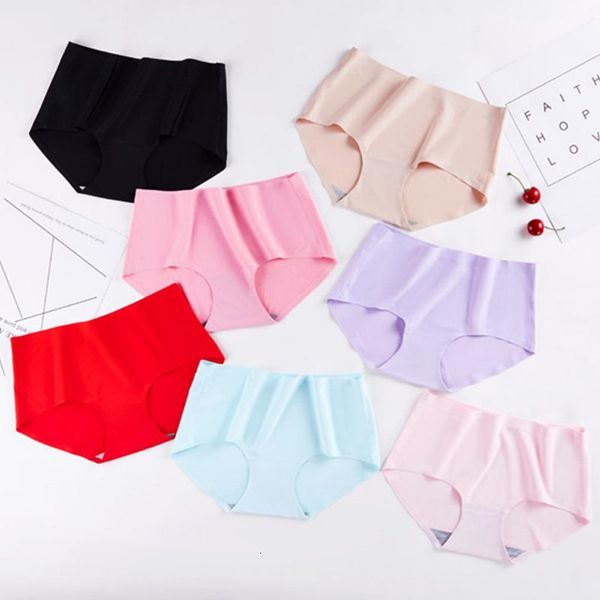

women's panties ice silk intimates seamless underwear triangle big yards of female briefs comfortable breath, Black;pink