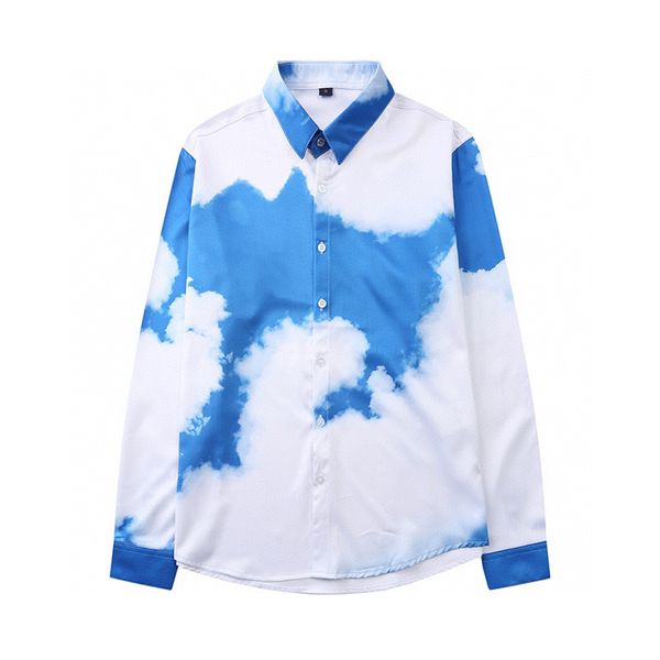 2021 European American heißeste Modelle Hemd Männer Retro-Mode klassische Blusen Paar Stil Welle Stickerei Dekoration Design Frühling