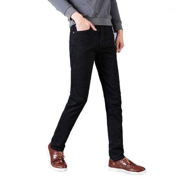 

men's jeans plus size 28-42 man black stretch slim men elastic straight denim pant male casual fashion trousers1, Blue