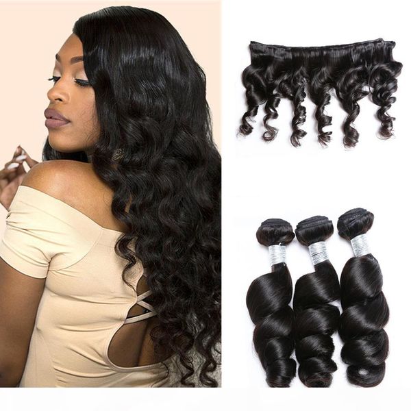 

8a unprocessed cuticle aligned brazilian hair loose wave remy human hair extensions peruvian indian malaysian dyeable, Black