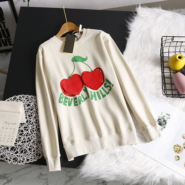 

hiyov 2020 early aut cherry umn family letter big sweater printed fashion brand sweater long sleeve loose round zeehb large edition t neck, Black