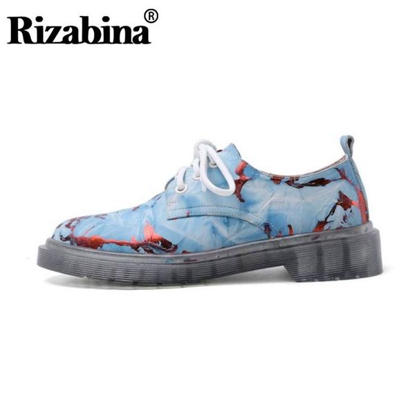 

rizabina women pumps shoes fashion mixed color genuine leather shoes women platform round toe thick heels footwear size 33-43, Black