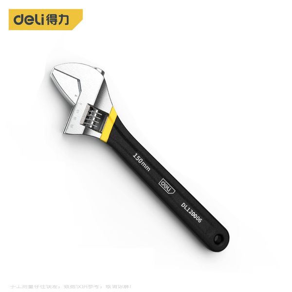 

deli universal wrench adjustable spanner adjust wrenches with scale steel hand tools anti-slide labor-saved spanner high quality