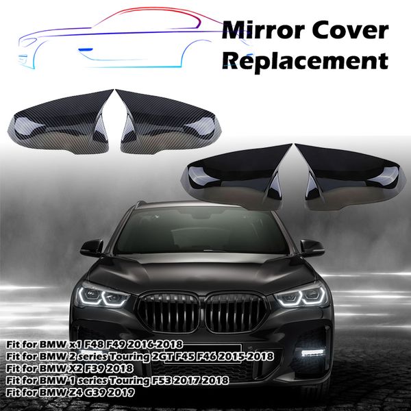 

wing side mirror cover rearview mirrors caps fit for bmw 2 series f46 x1 f48 f49 f52 x2 f39 car accessories performance