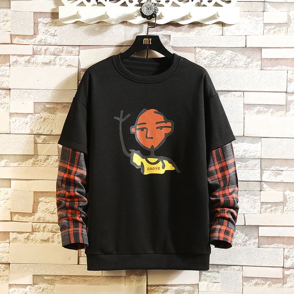 

anime printed cute sweatshirt plus sweatshirts coat women men long sleeve for autumn winter streetwear pullovers, Black