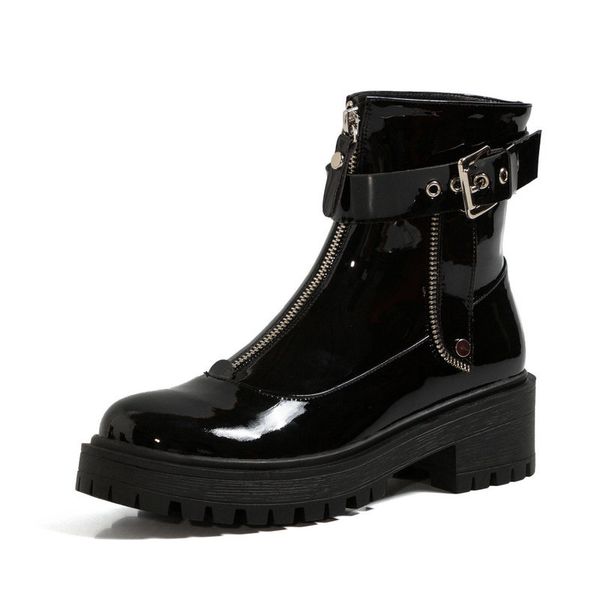 

new 2021 classic design superfine fiber ankle boots chunky heels women autumn winter party working shoes woman s3rd, Black