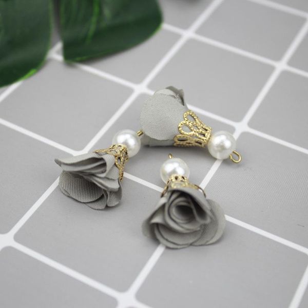 

40pc chiffon cloth pearl flower tassels jewelry diy craft supplies fringe bracelet necklace earring accessories mini tassel h jlladi
